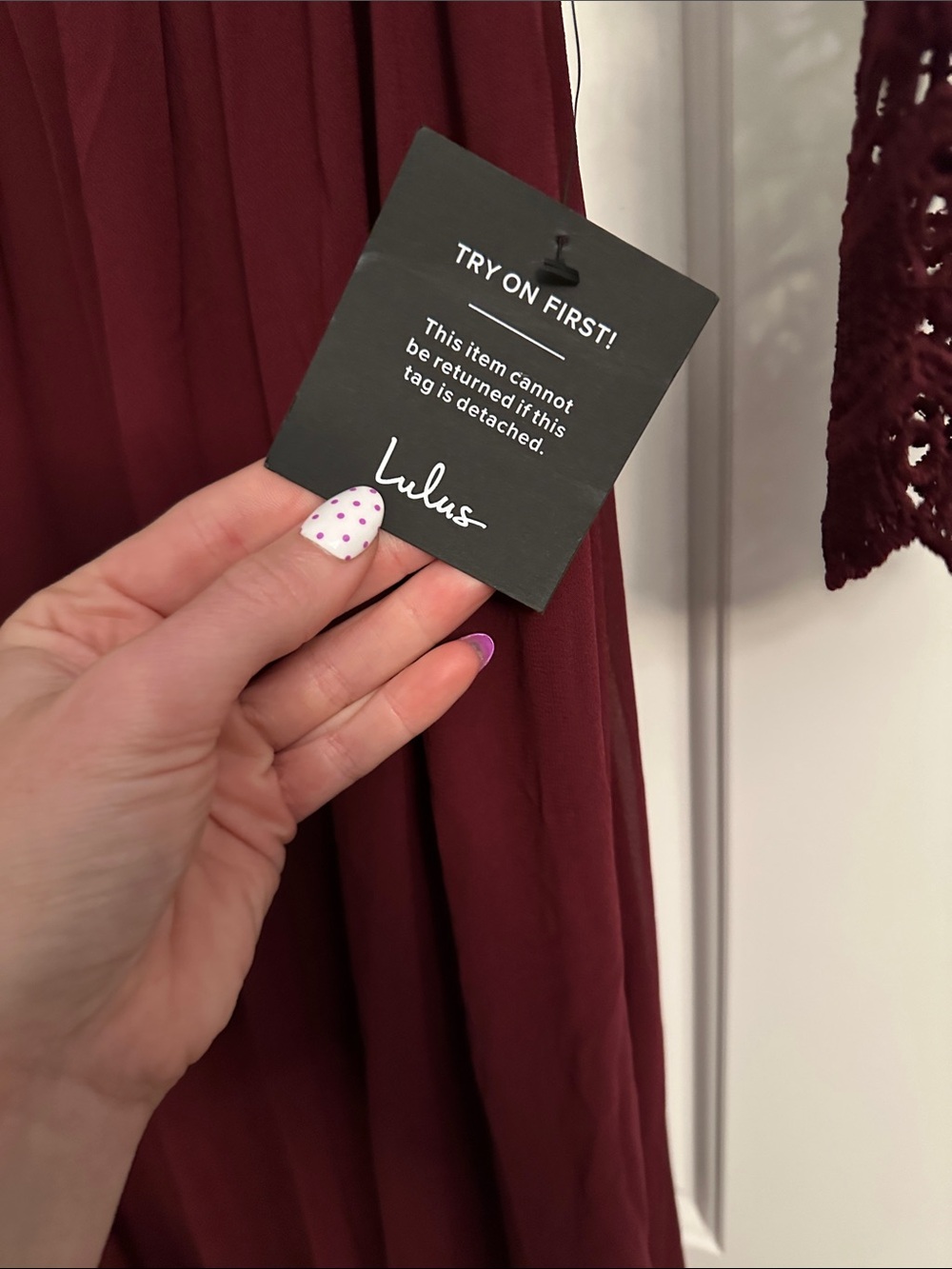Lulu's Deep Burgundy Lace Maxi Dresa - Picture 2 of 7